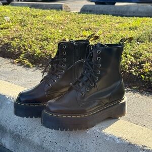 Dr. Martens Jadon Black Smooth Leather Platform Boots